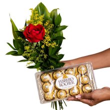 Rosa para Presente com Ferrero