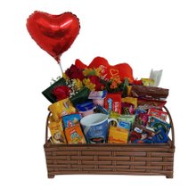 Cesta de Café Manhã Coração Apaixonado 