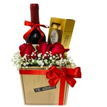Box  Rosas com Vinho