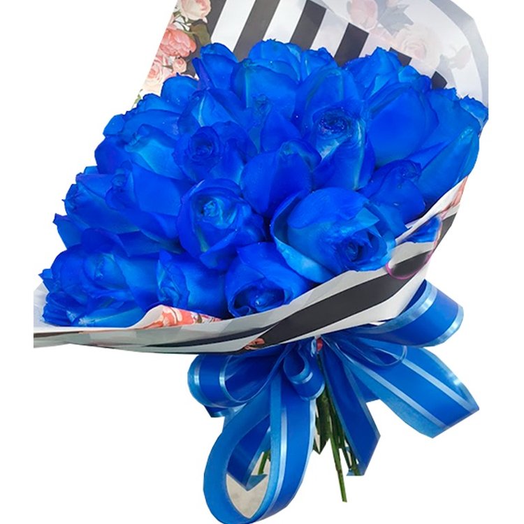Buquê 50 Rosas Azuis | Nova Flor
