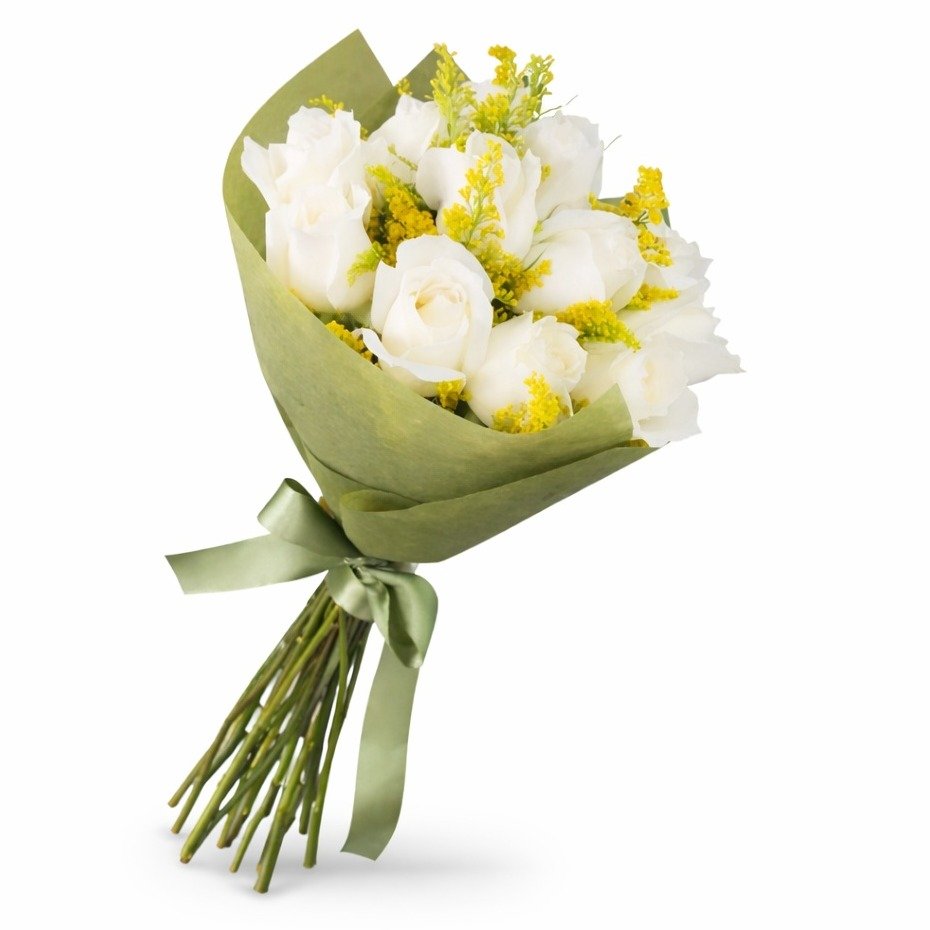 Buquê Elegance de Rosas Brancas