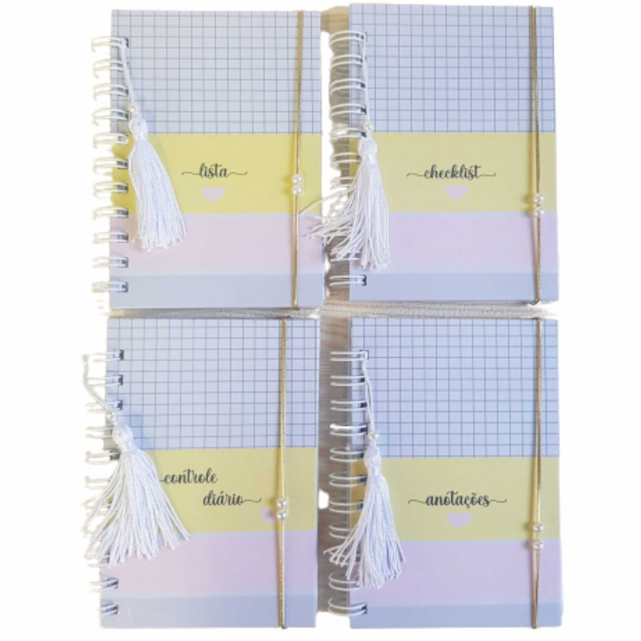 Kit 4 cadernetas organização