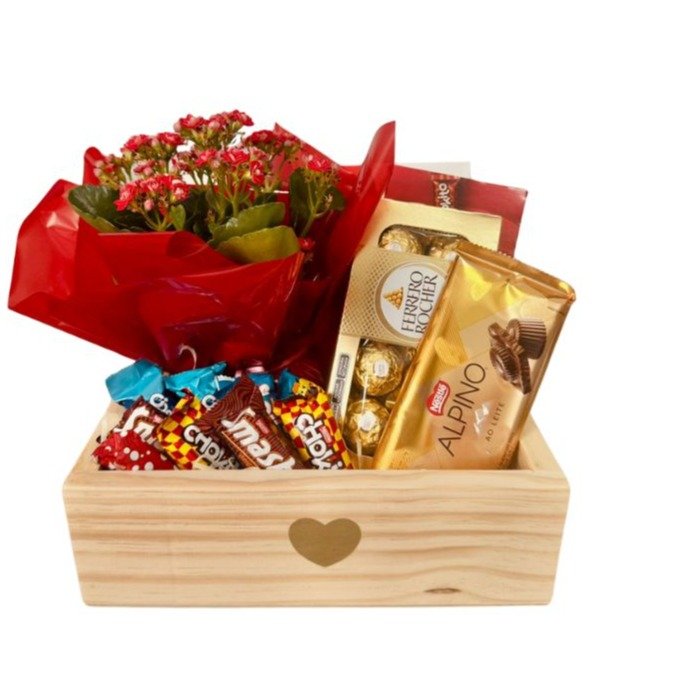Cesta de Flores e Chocolates