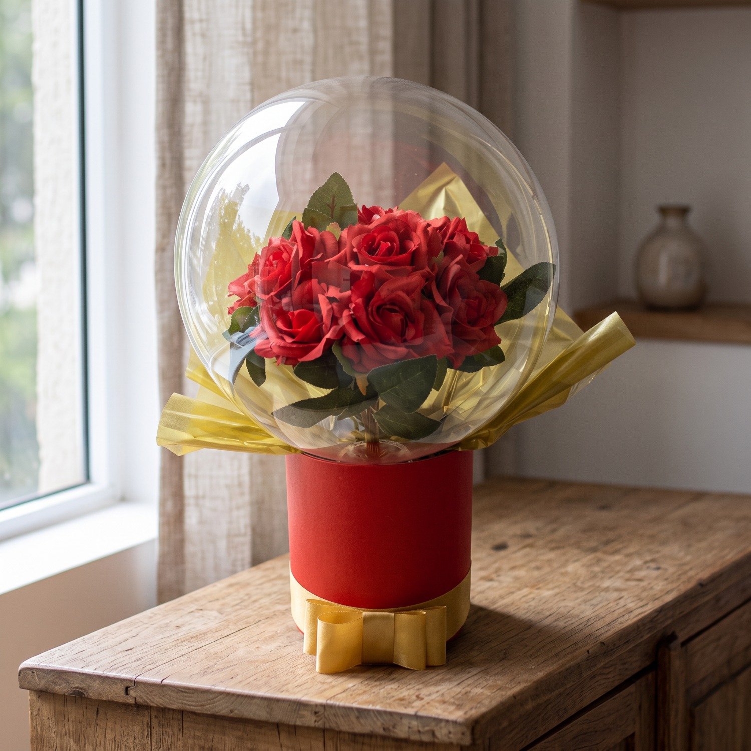 Rosas Vermelhas no Balão