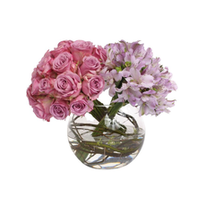 Arranjo Rosa e Astro Lilas