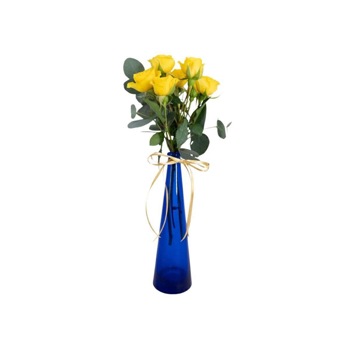 Garrafinha Decorativa com Mini Rosas Amarelas