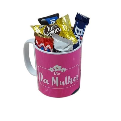 Caneca Dia das Mulheres com Chocolates