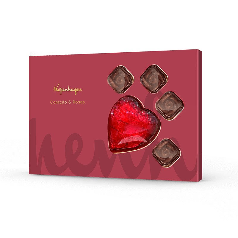 Coração e Rosas De Chocolate 280G