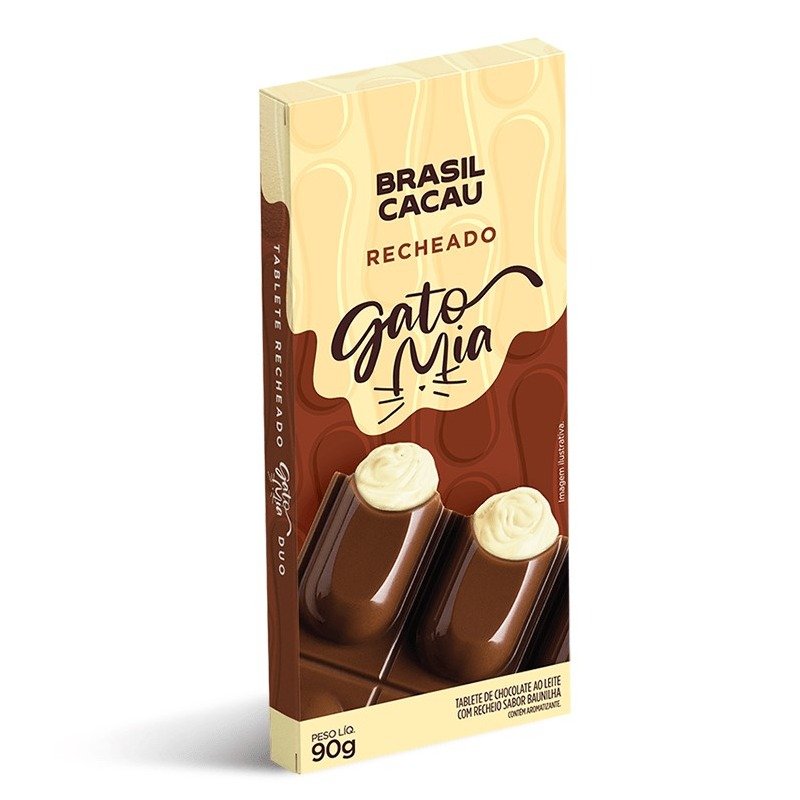 Tablete Recheado Duo Gato Mia 90g