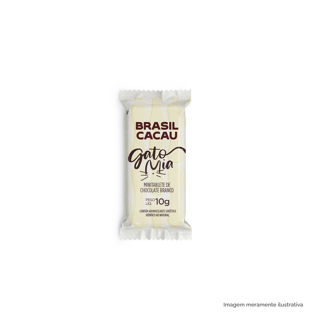 Mini Tablete Chocolate Branco Gato Mia 10g