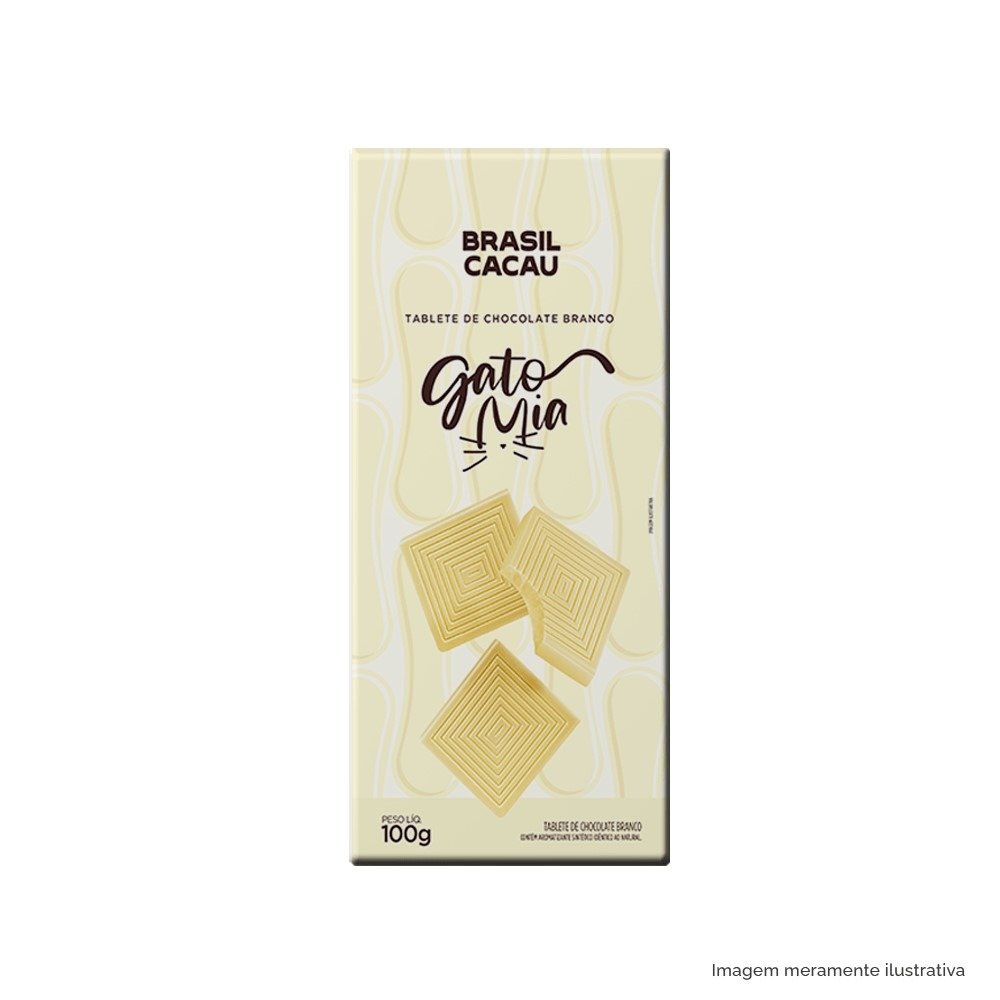 Tablete Chocolate Branco Gato Mia 100g