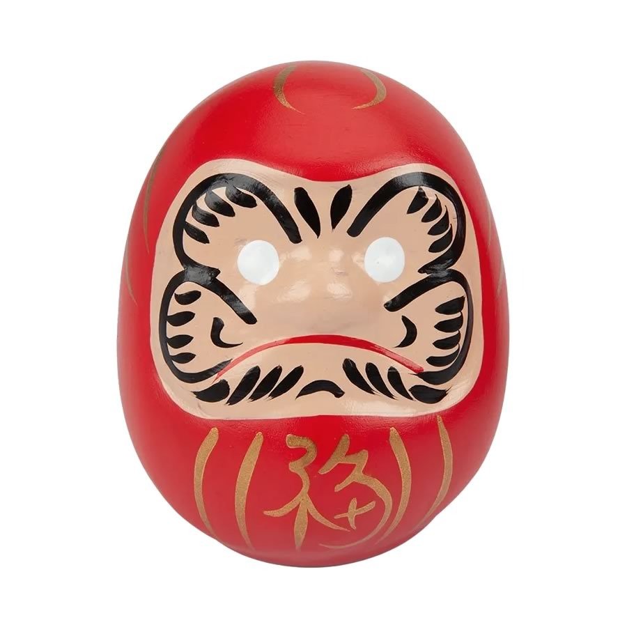 Suporte Rústico com Bambu da Sorte e Boneco Daruma