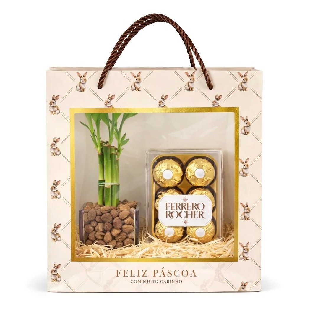 Kit de Páscoa com Bambu da Sorte e Chocolate