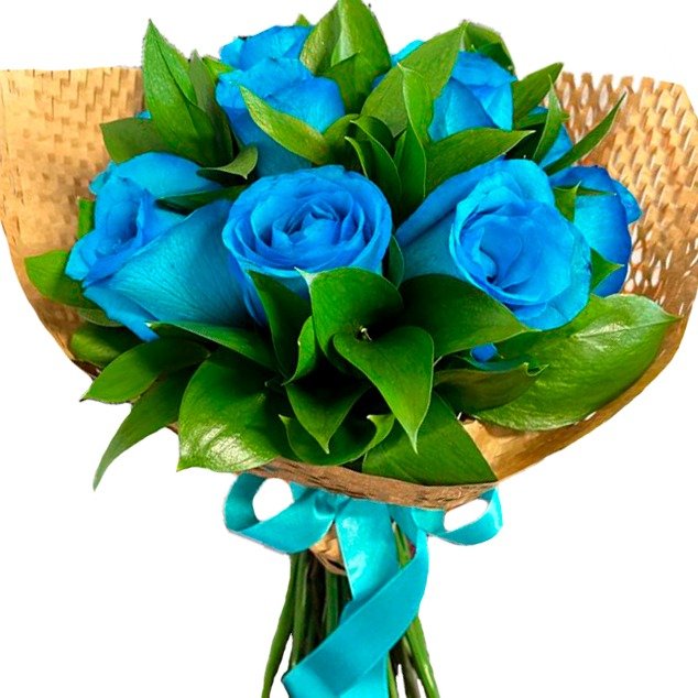 Buquê Aconchego com Rosas Azuis 