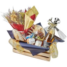 Cesta de presente com Queijos e Aperitivos Baronesa