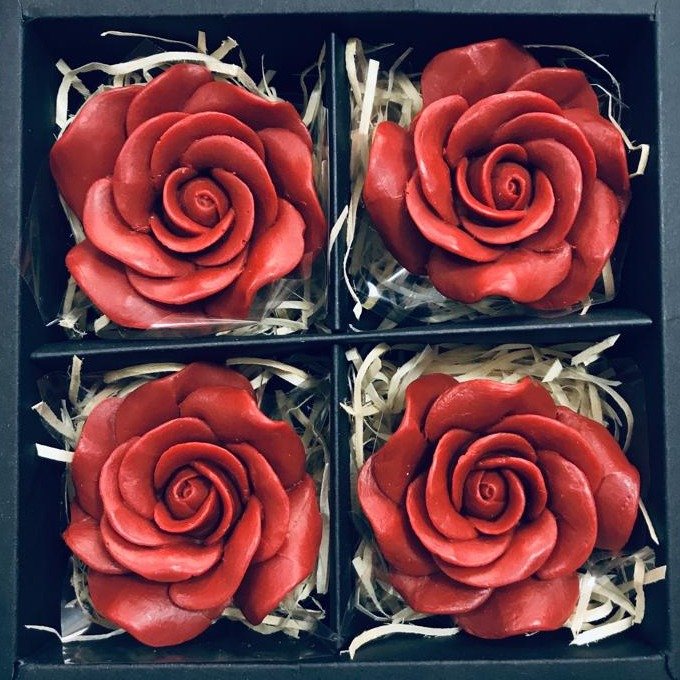 Kit 4 Rosas de Sabonetes Perfumados