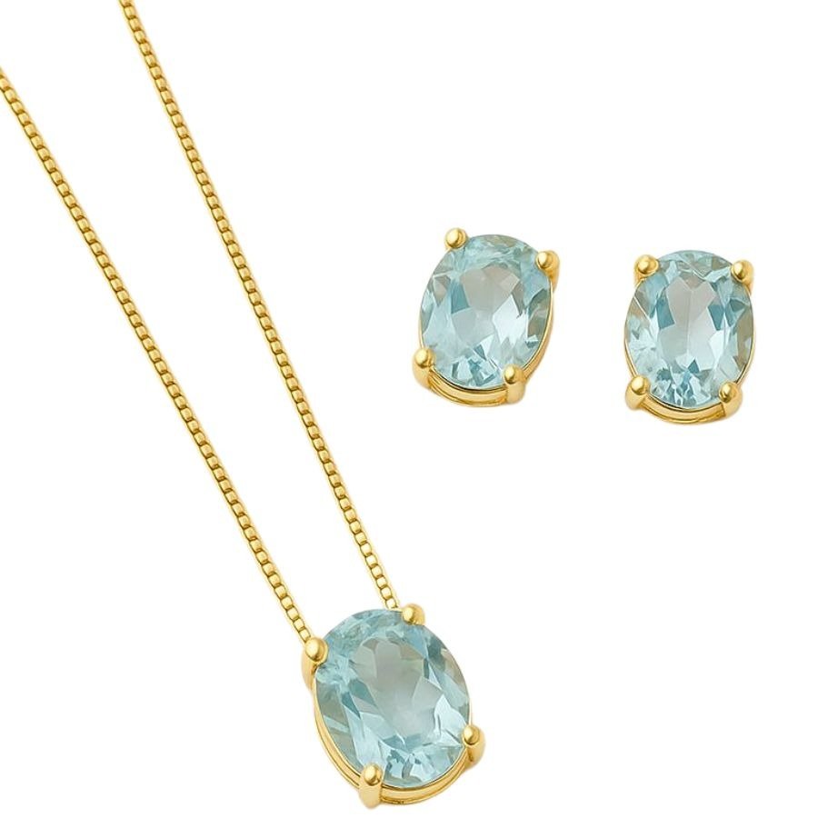 Conjunto Cristal Azul Claro