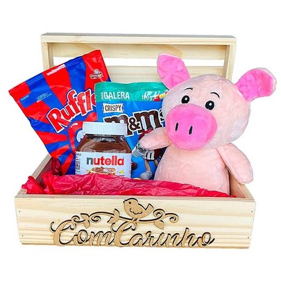 Cesta Pelúcia Menina e Nutella