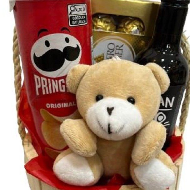 Chaveiro Urso Pelúcia e Vinho