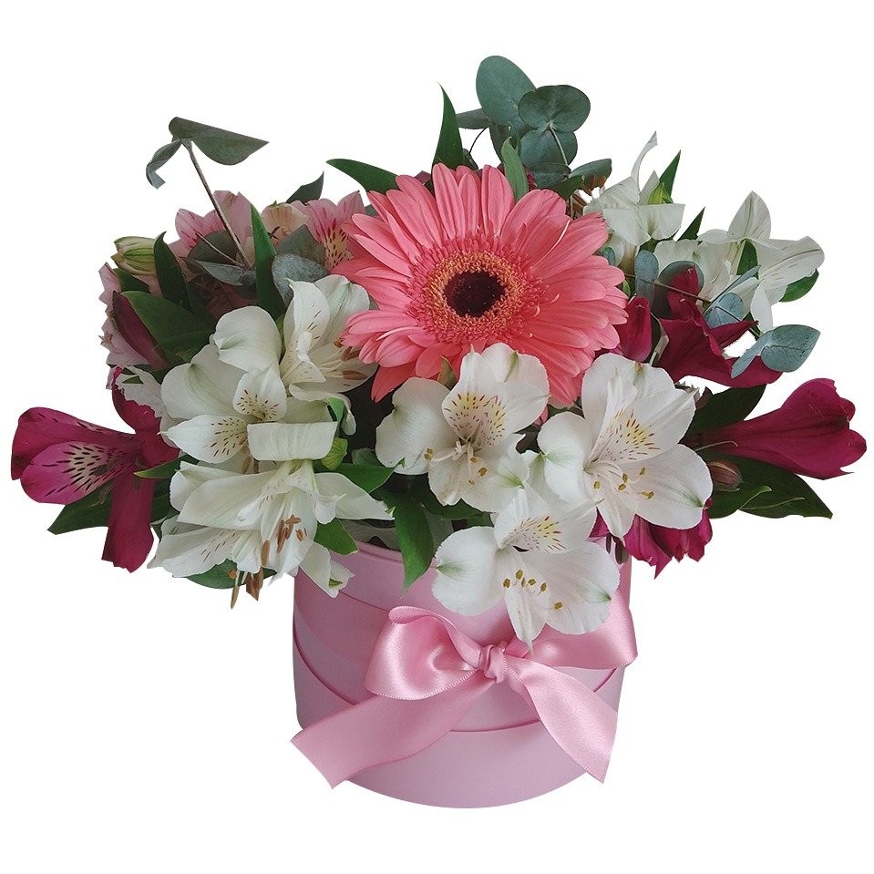 Box de Arranjo com Flores Rosas