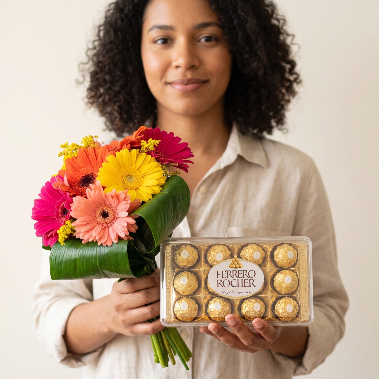 Buquê Gerberas e Chocolate Ferrero Rocher