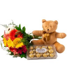 Buquê de Gerberas com Pelúcia 