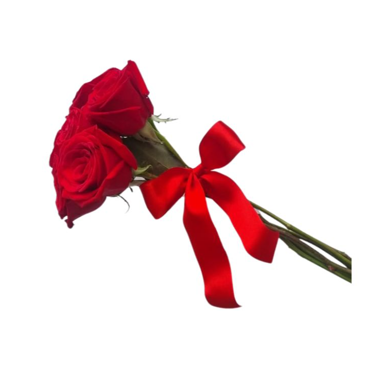 Ramalhete 6 Rosas com Laço de Cetim