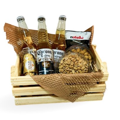 Cesta Cervejas Corona e Petiscos Felicidades