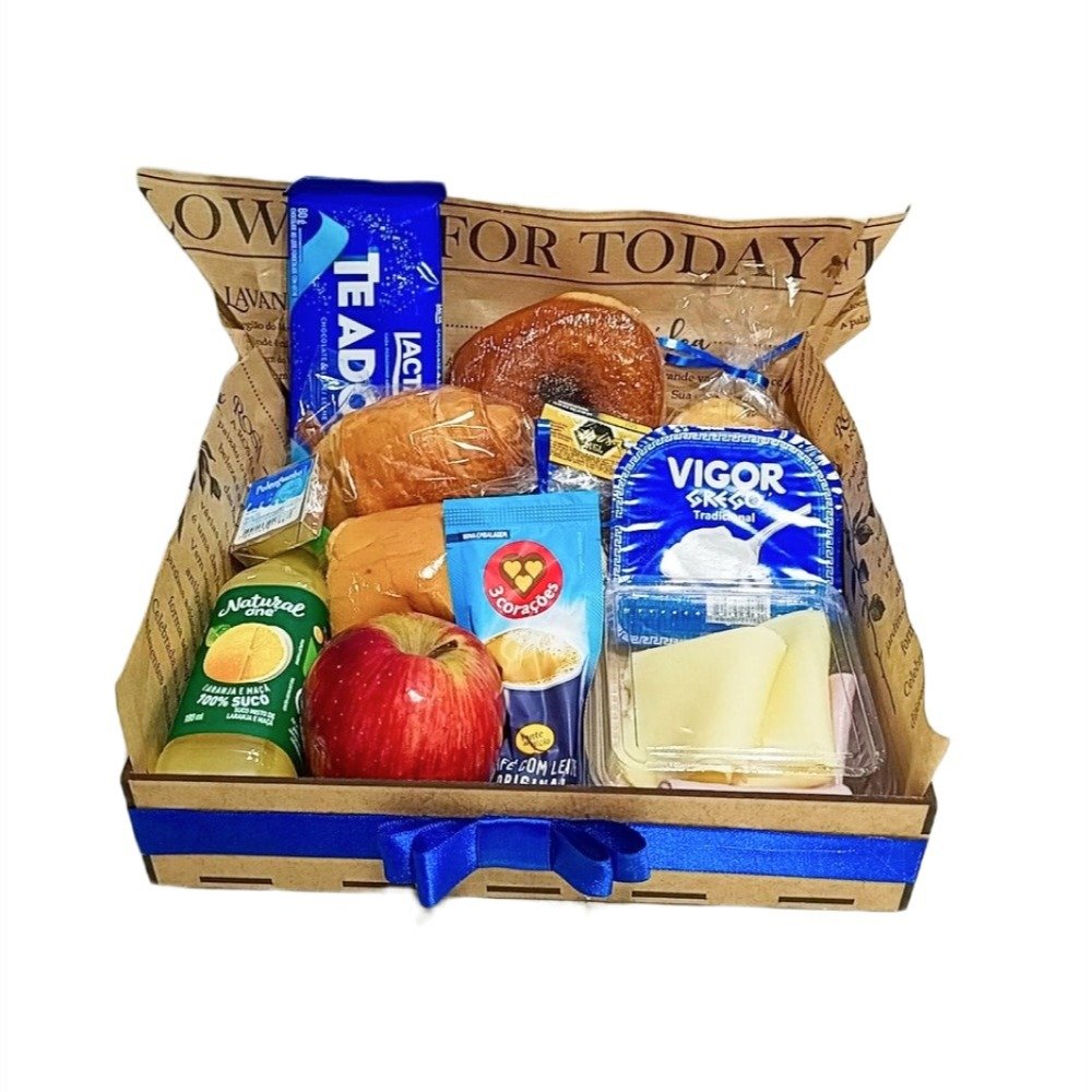 Cesta Café da Manhã Premium Azul 