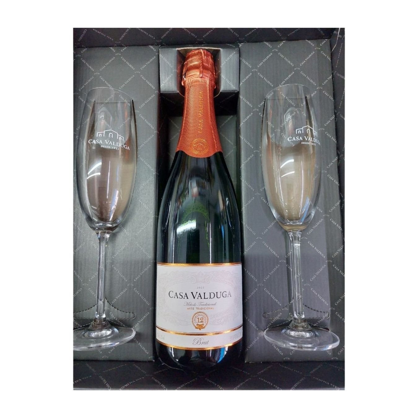 kit Espumante Brut com Duas Taças