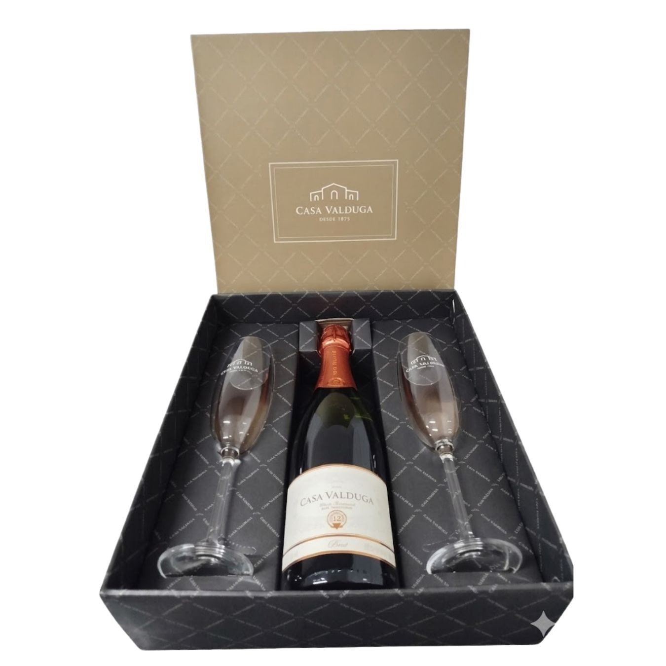 kit Espumante Brut com Duas Taças