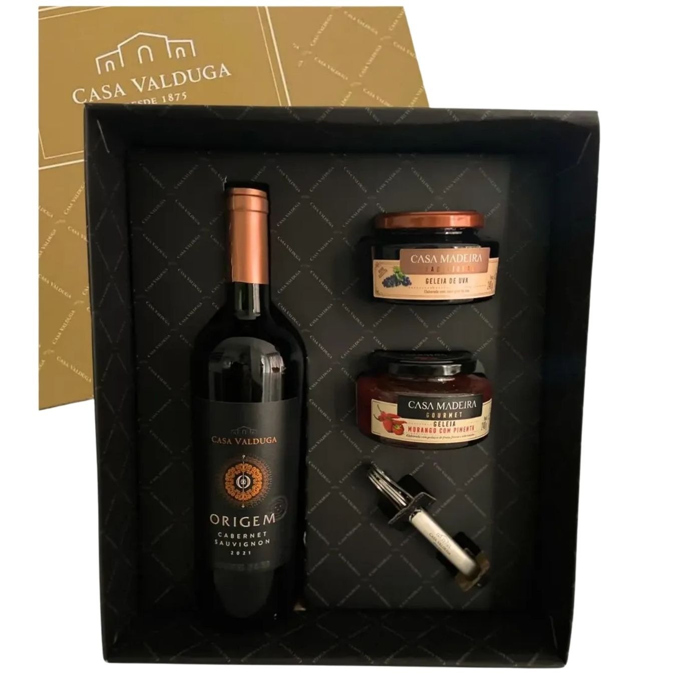 Kit Vinho Tinto e Duas Geleias