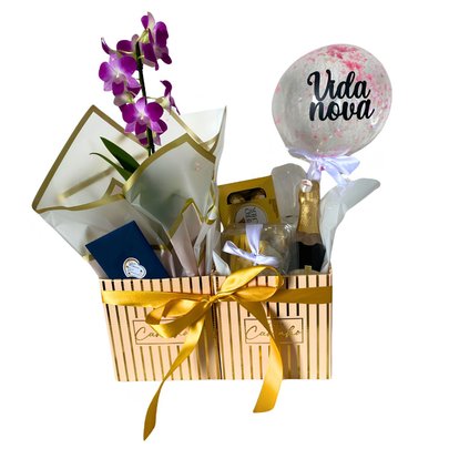 Presente com Orquídea e Charme