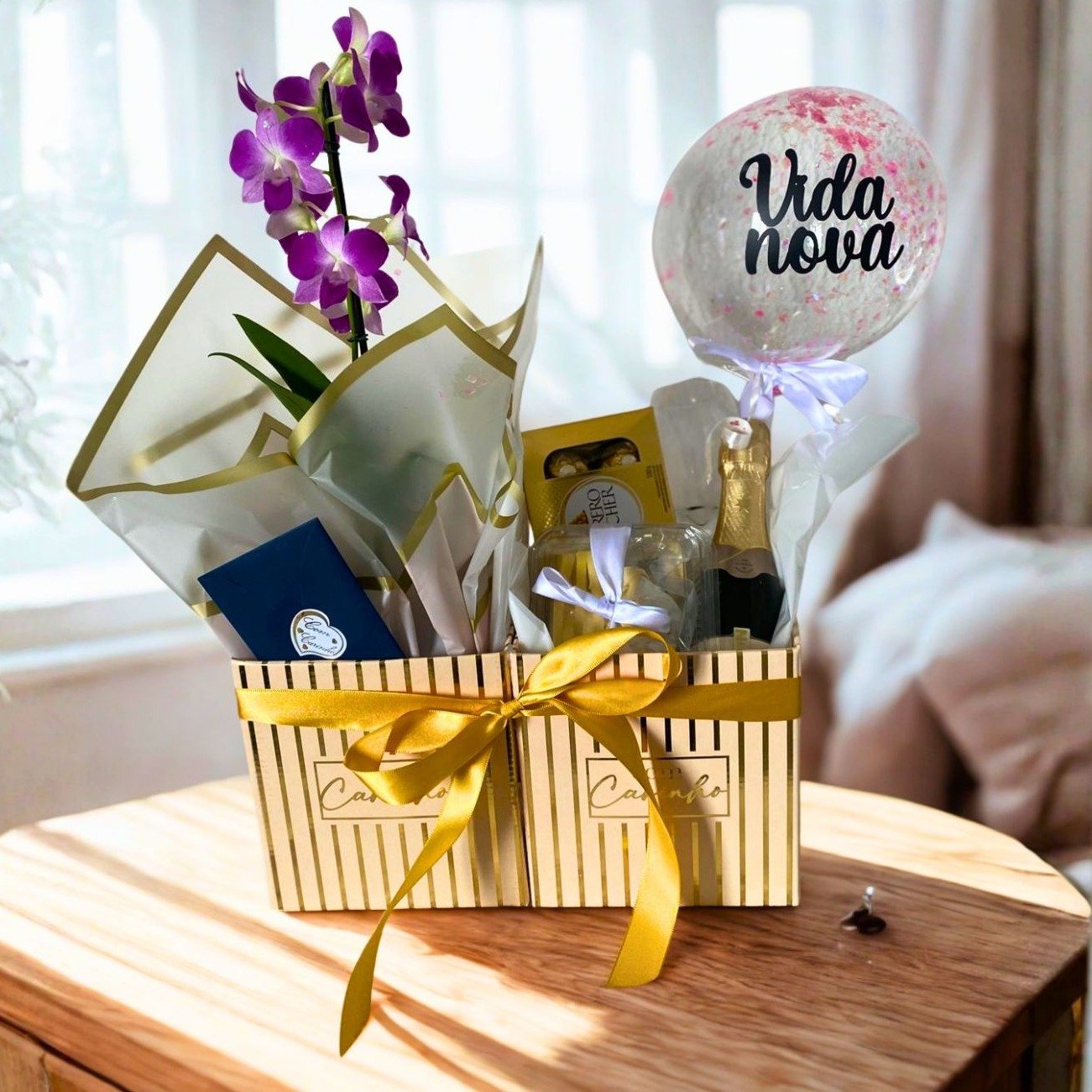 Presente com Orquídea e Charme