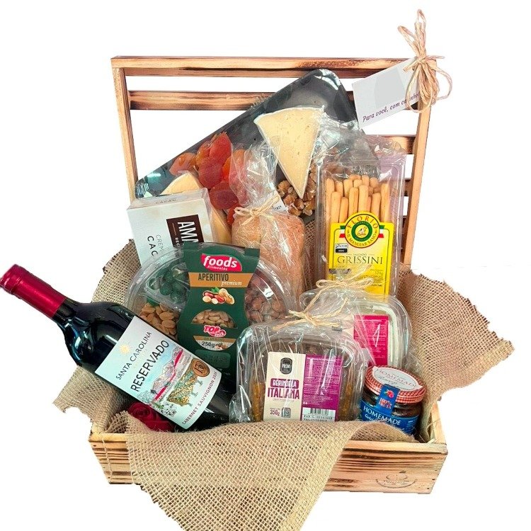 Cesta de Vinho Gourmet