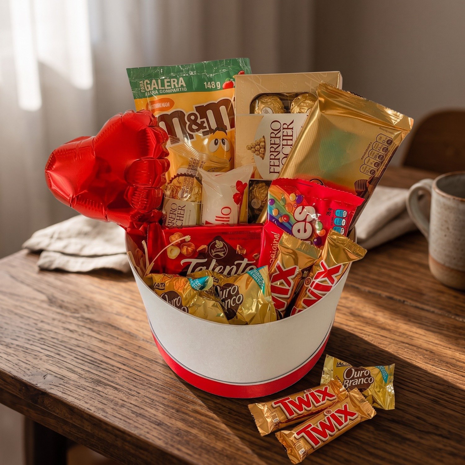 Cesta de Chocolate Coração