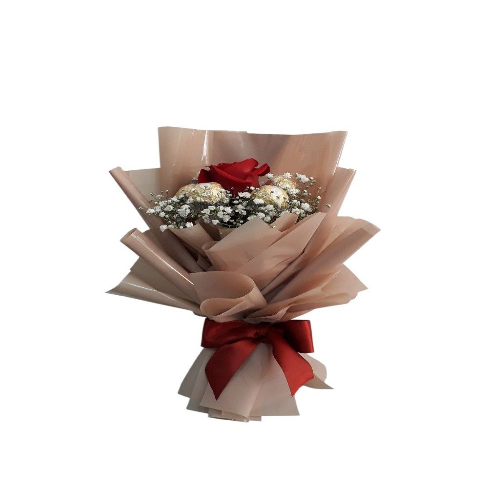 Buquê Doçura de Rosa e Ferrero Rocher