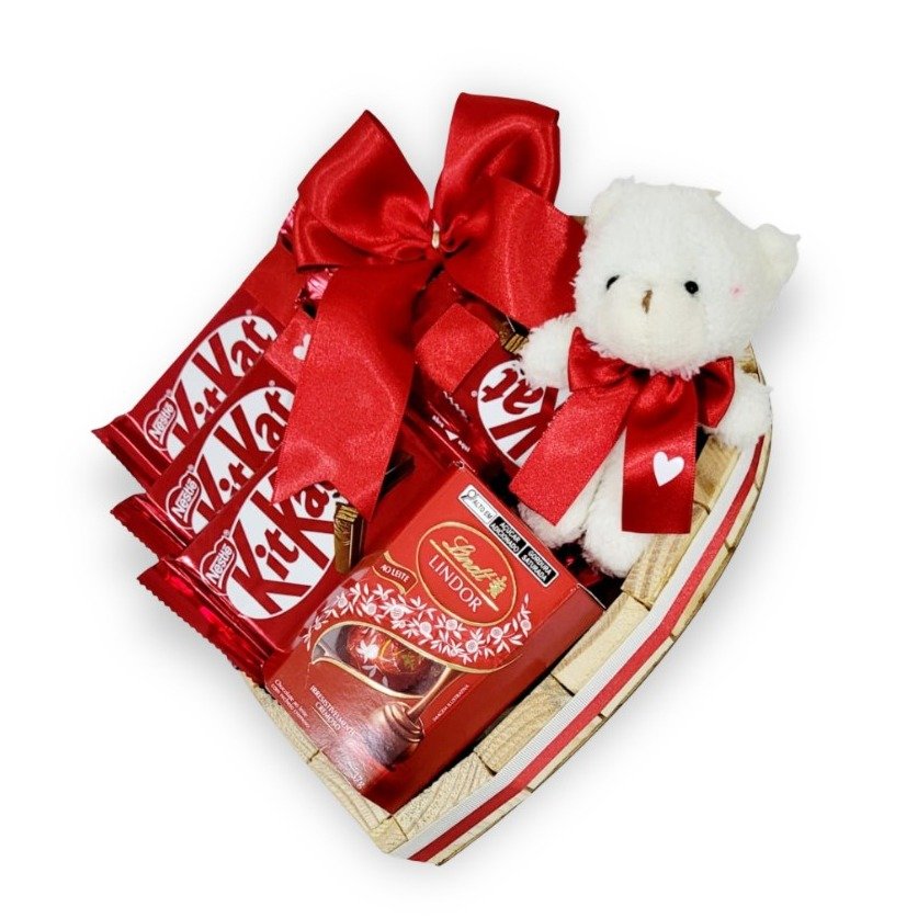 Cesta Love Premium Com Lindt E KitKat