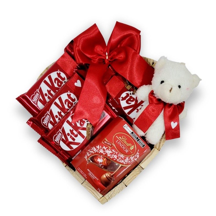 Cesta Love Premium Com Lindt E KitKat