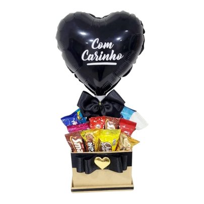 Cesta De Bombons Sortidos Afeto Black & Dourado