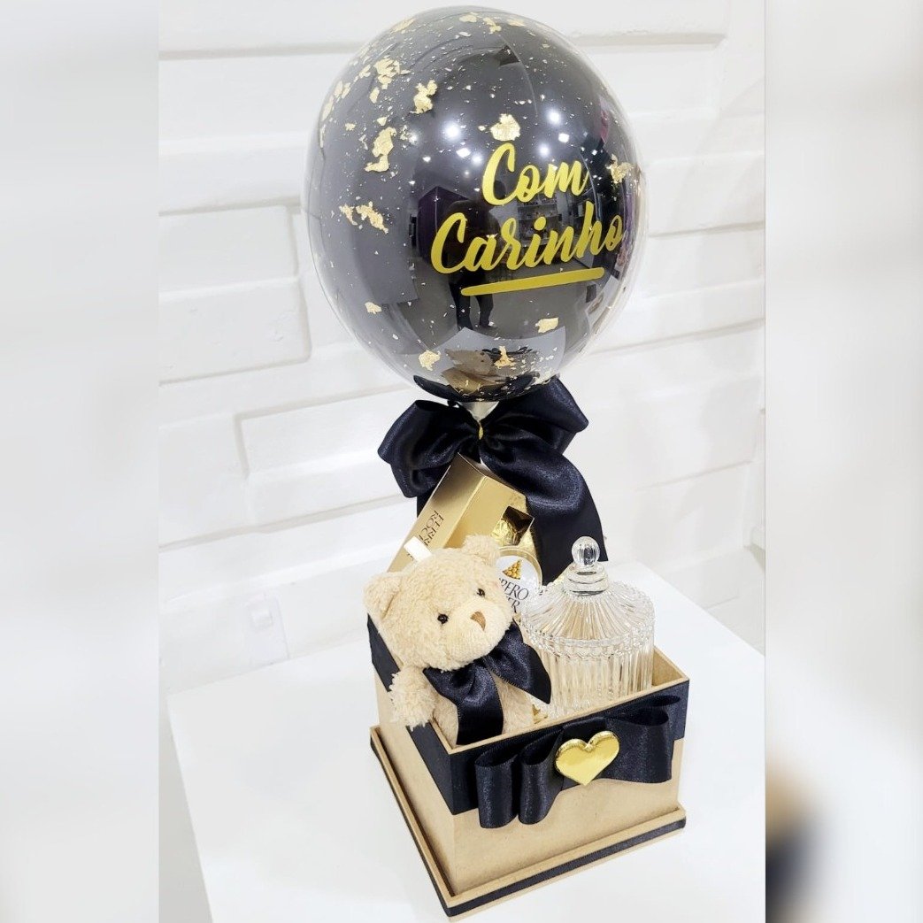 Cesta  Elegance Com Ferrero Rocher e Pelúcia 