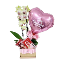 Cesta Orquídea KitKat E Balão Toque De Carinho 