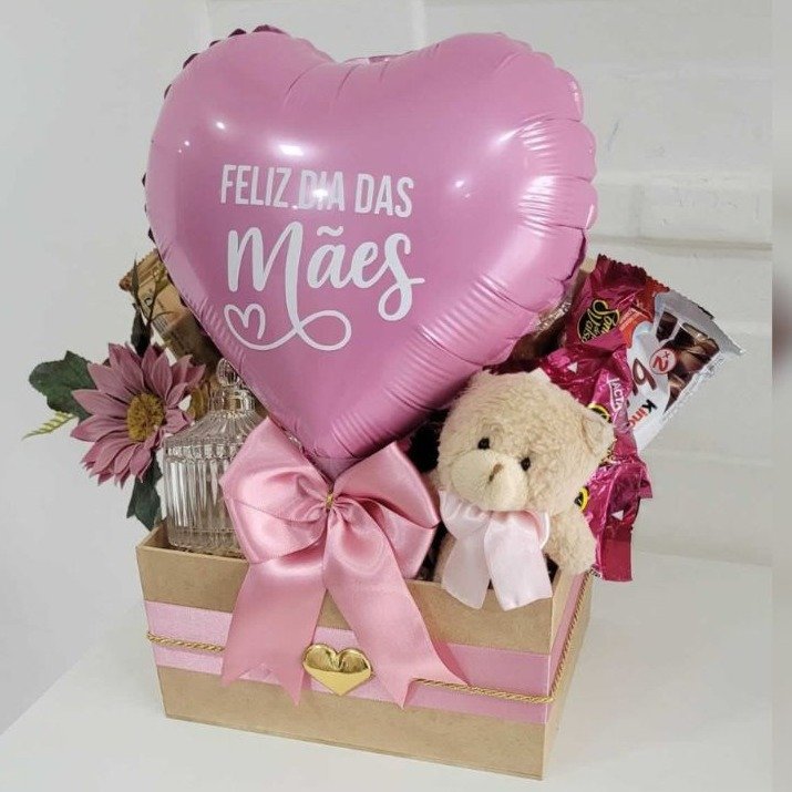 Cesta Dia Das Mães com Ursinho e Chocolates