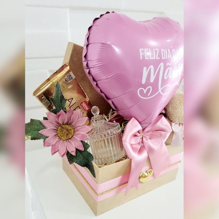Cesta Dia Das Mães com Ursinho e Chocolates
