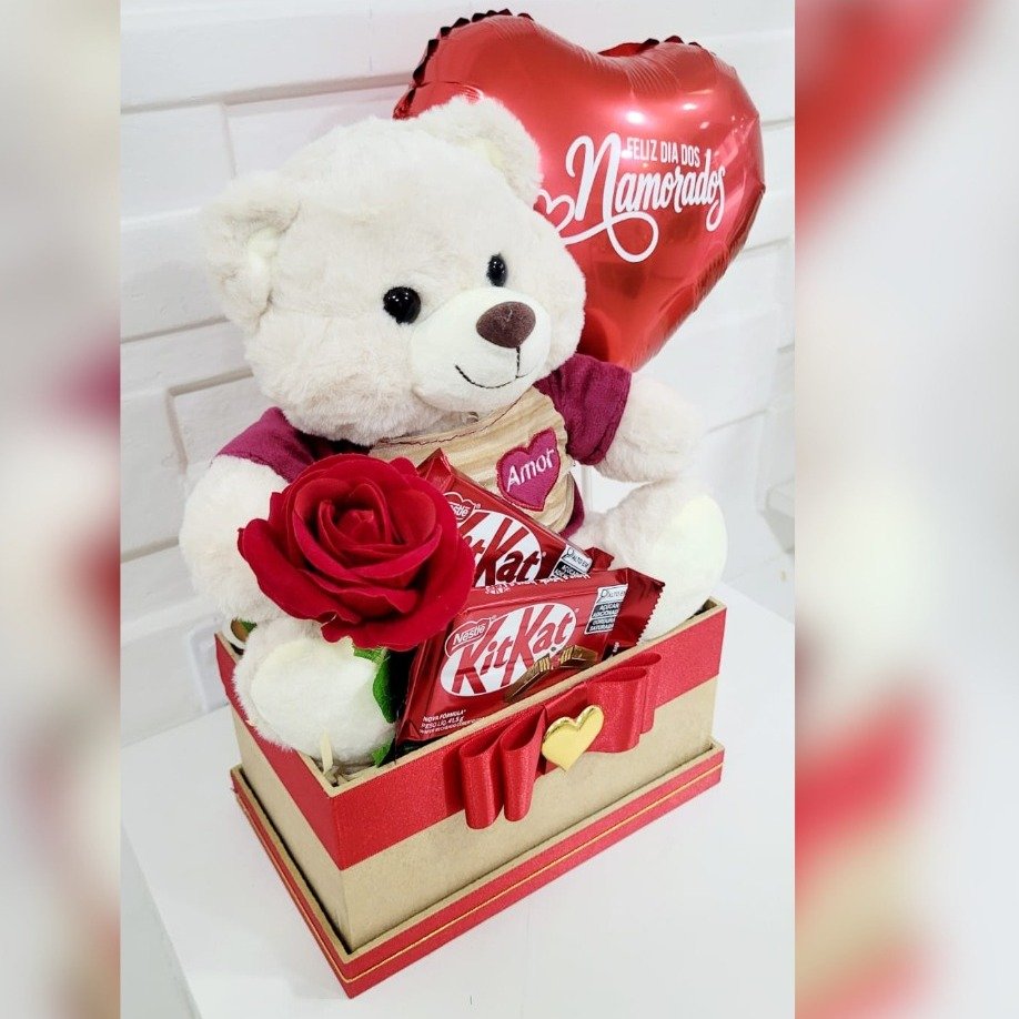 Cesta Namorados Urso E Chocolates 
