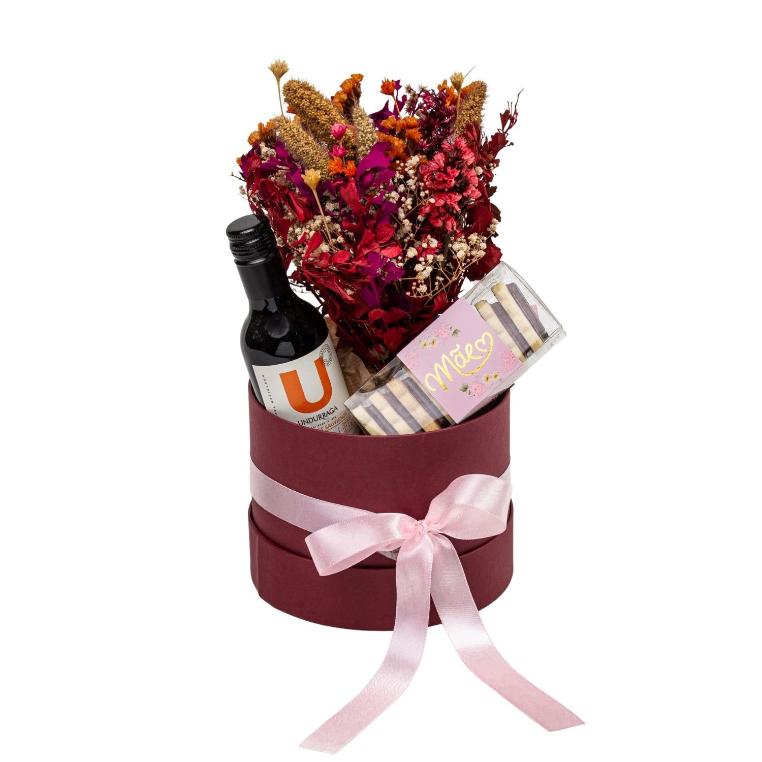 Kit Mãe Vinho e Bolachas e Flores Secas