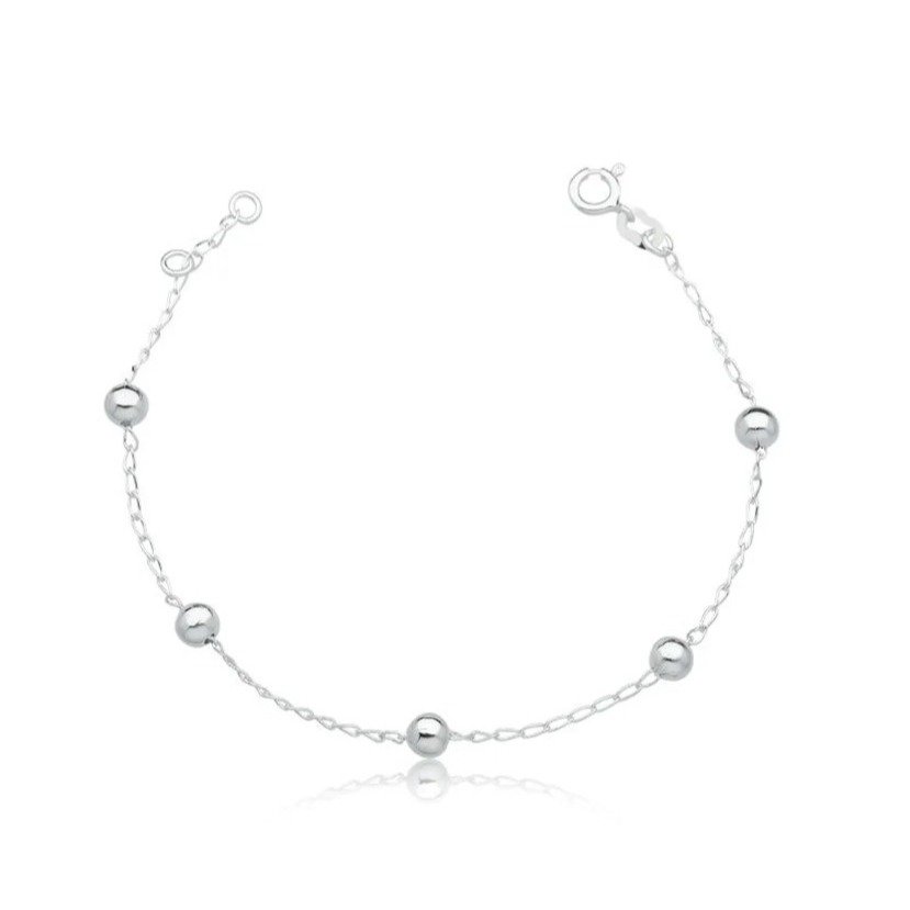 Pulseira Cartier Bolinhas 5mm - Prata 925