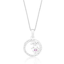 Colar de Prata Medalha Menina Zircônia