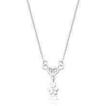 Colar Coração e Menino com Zircônia Prata 925