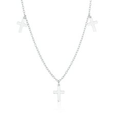 Colar de Prata Três Cruzes Prata 925